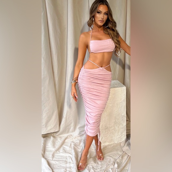 Babyboo Fashion Dresses & Skirts - Babyboo Fashion NWT Valencia Pink Sparkle & Ruched Skirt or Maxi Dress